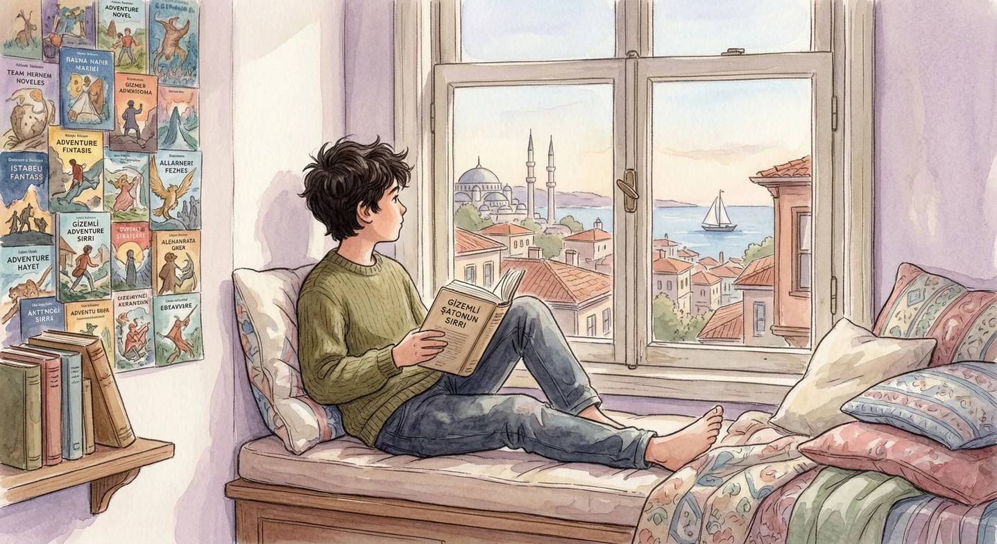 Ergenliğe adım atan bir çocuk, kimlik arayışında kitaplara sığınıyor.
