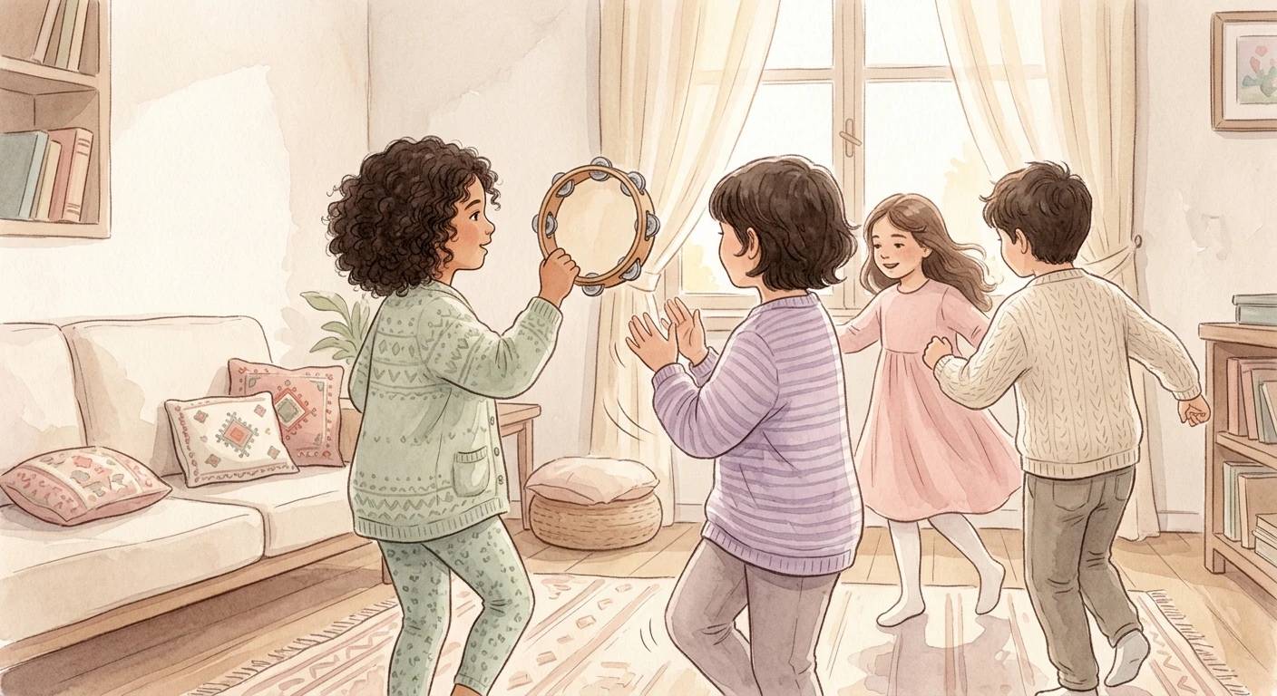 Çocuklar müzik ve dans ile eğleniyor.