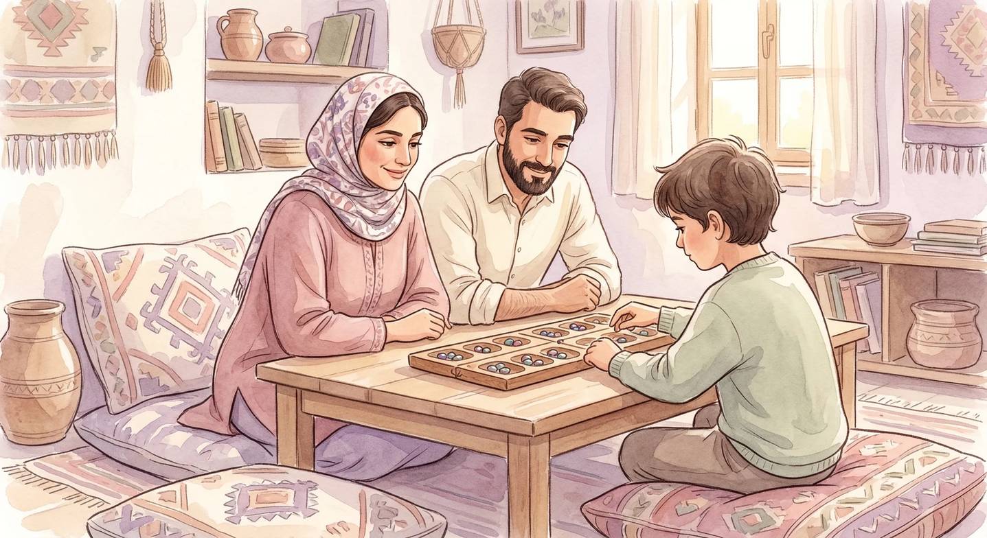 Ailece geleneksel bir strateji oyunu oynanıyor.