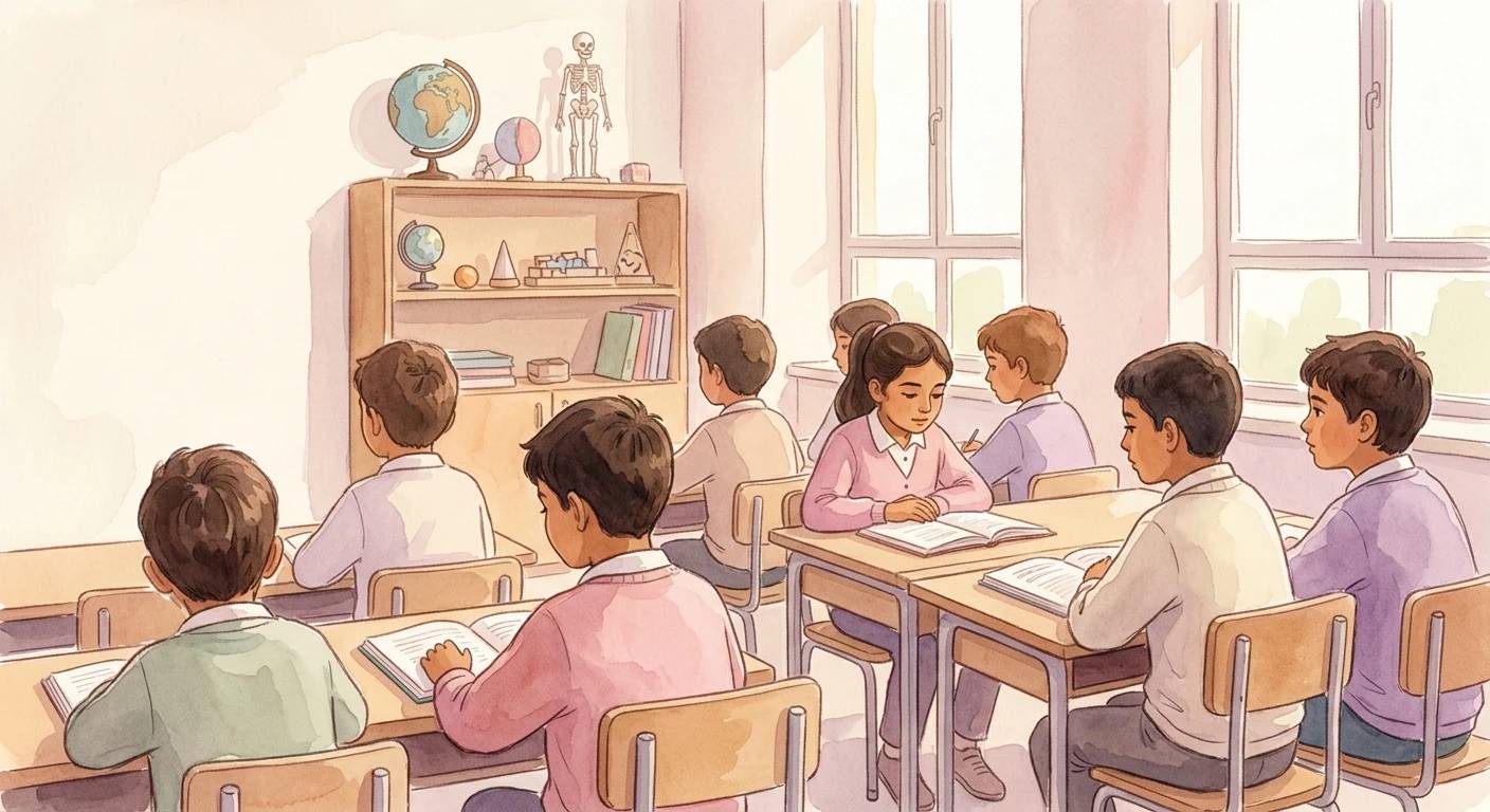 Sınıf ortamında kitaplarla öğrenme.