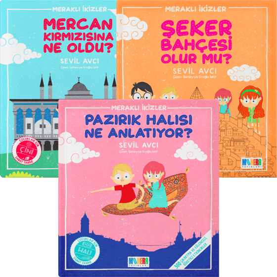 Setteki 3 kitap: Pazırık Halısı Ne Anlatıyor?, Mercan Kırmızısına Ne Oldu?, Şeker Bahçesi Olur Mu?